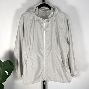 Exoficcio XL EUC Ivory Plaid Wind Breaker Outdoor Jacket Measurements in Photos